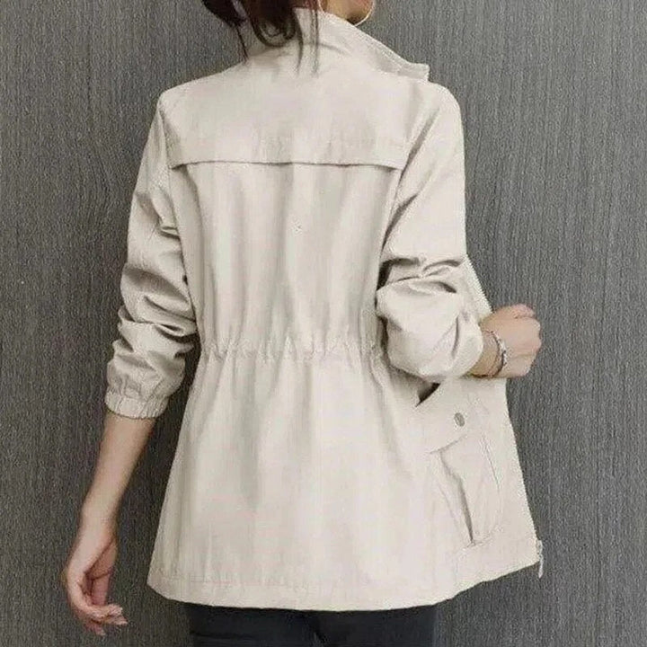 Damen Kurzjacke leichte atmungsaktive Übergangsjacke mit Reißverschluss