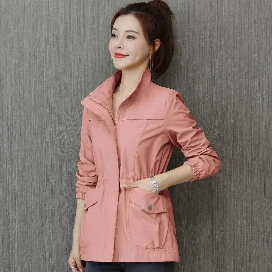 Damen Kurzjacke leichte atmungsaktive Übergangsjacke mit Reißverschluss