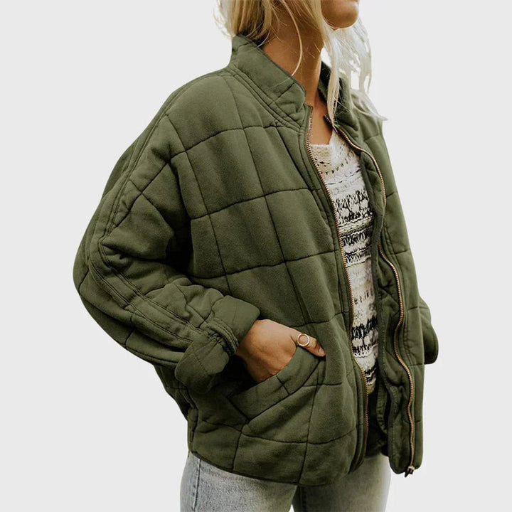 Damen Steppjacke leichte gefütterte Kurzjacke mit Reißverschluss