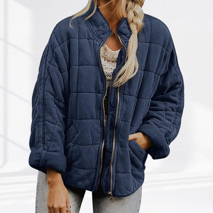 Damen Steppjacke leichte gefütterte Kurzjacke mit Reißverschluss