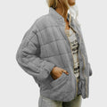 Damen Steppjacke leichte gefütterte Kurzjacke mit Reißverschluss
