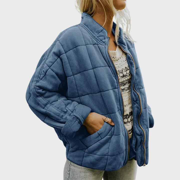 Damen Steppjacke leichte gefütterte Kurzjacke mit Reißverschluss