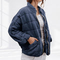Damen Steppjacke leichte gefütterte Kurzjacke mit Reißverschluss