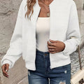 Damen Steppjacke leichte Zip-Up Bomberjacke strukturierter Stoff