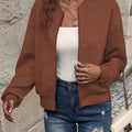 Damen Steppjacke leichte Zip-Up Bomberjacke strukturierter Stoff