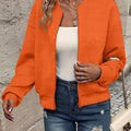 Damen Steppjacke leichte Zip-Up Bomberjacke strukturierter Stoff