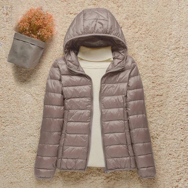 Damen Steppjacke mit Kapuze ultraleichte Übergangsjacke