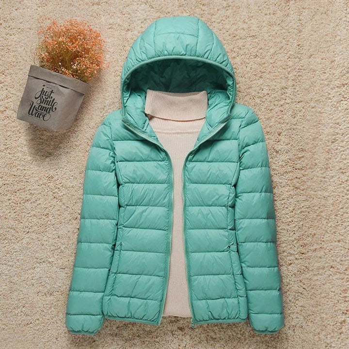 Damen Steppjacke mit Kapuze ultraleichte Übergangsjacke