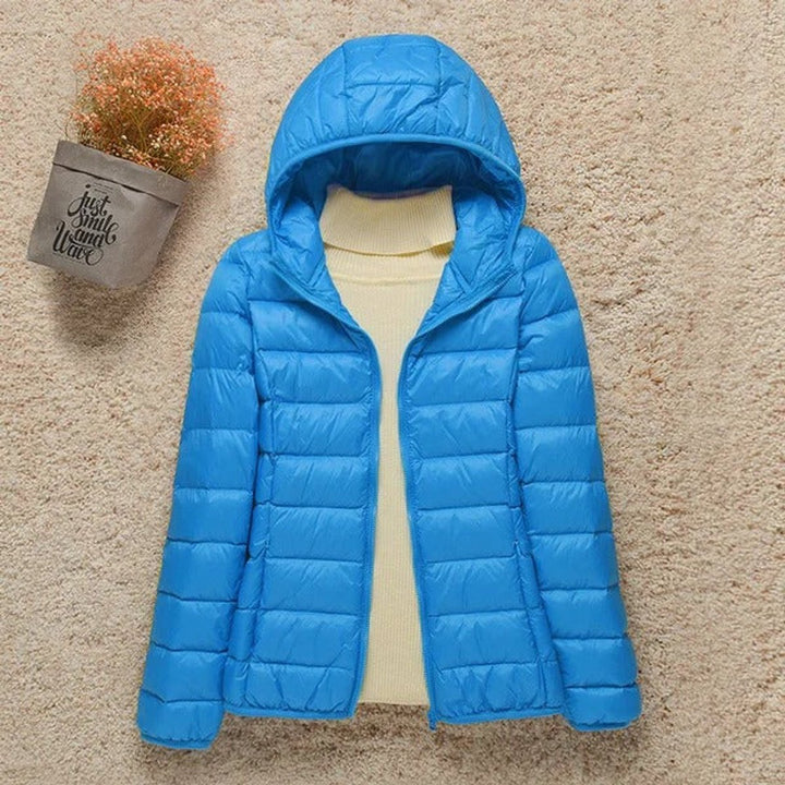 Damen Steppjacke mit Kapuze ultraleichte Übergangsjacke