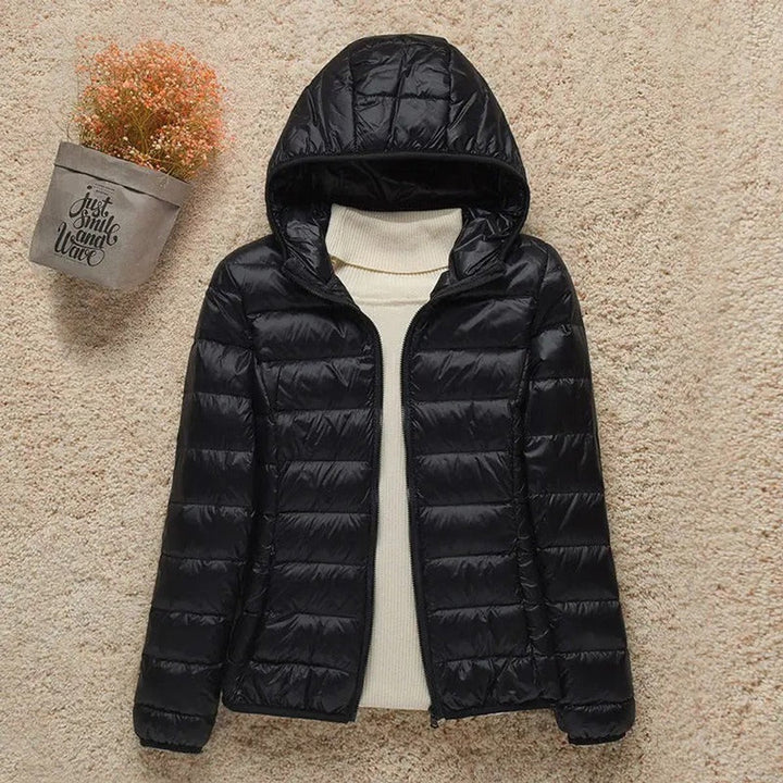 Damen Steppjacke mit Kapuze ultraleichte Übergangsjacke
