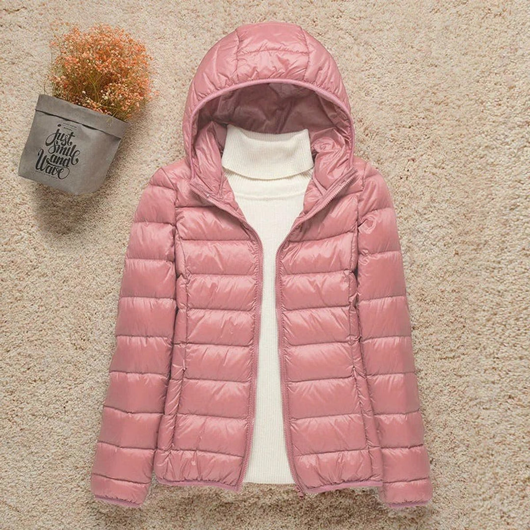 Damen Steppjacke mit Kapuze ultraleichte Übergangsjacke