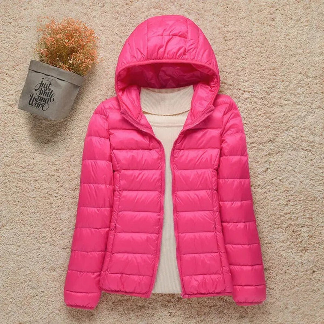 Damen Steppjacke mit Kapuze ultraleichte Übergangsjacke
