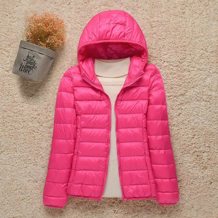Damen Steppjacke mit Kapuze ultraleichte Übergangsjacke