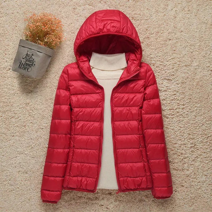 Damen Steppjacke mit Kapuze ultraleichte Übergangsjacke