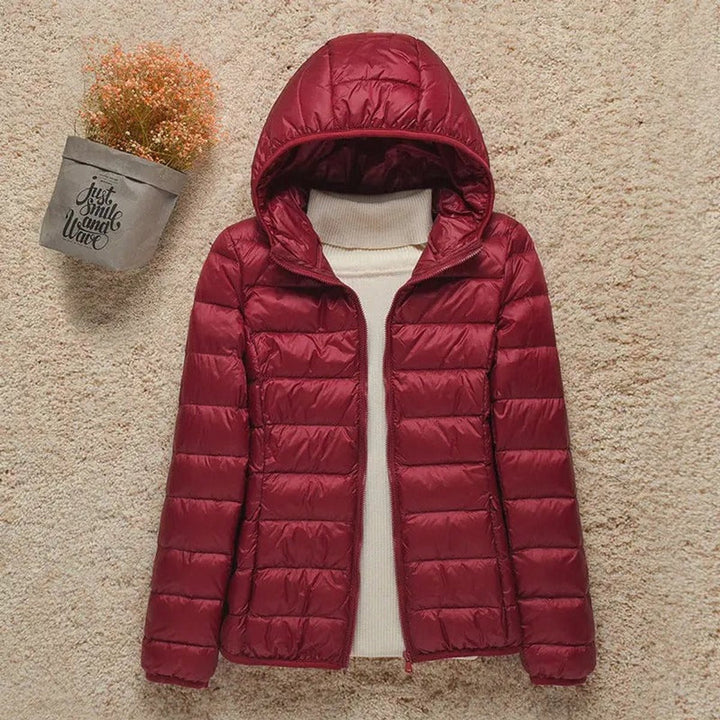 Damen Steppjacke mit Kapuze ultraleichte Übergangsjacke