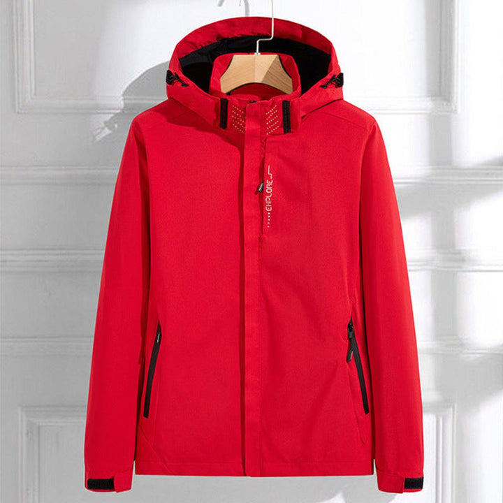 Damen Wasserdichte Regenjacke mit Abnehmbarer Kapuze Verstellbarer Passform