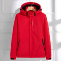 Damen Wasserdichte Regenjacke mit Abnehmbarer Kapuze Verstellbarer Passform