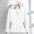 Damen Wasserdichte Regenjacke mit Abnehmbarer Kapuze Verstellbarer Passform