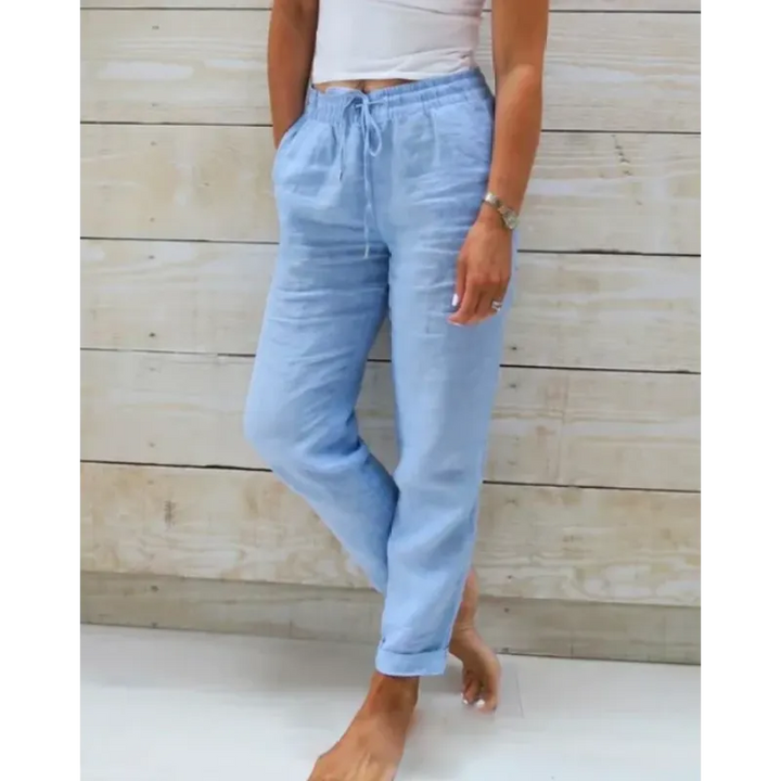 Stilvolle hose für Damen – Leinenhose locker Freizeithose Sommerhose leicht