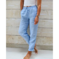 Stilvolle hose für Damen – Leinenhose locker Freizeithose Sommerhose leicht