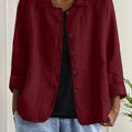 Damen Casual Leichte Jacke Mit Knopfleiste
