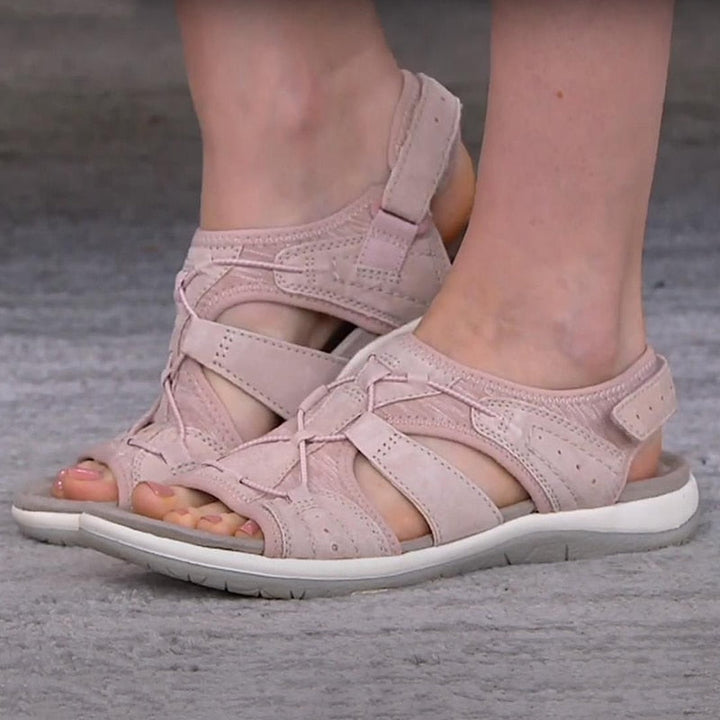 Orthopädische Sandalen – bequem flach Klettverschluss Sommerschuhe Damen Outdoor
