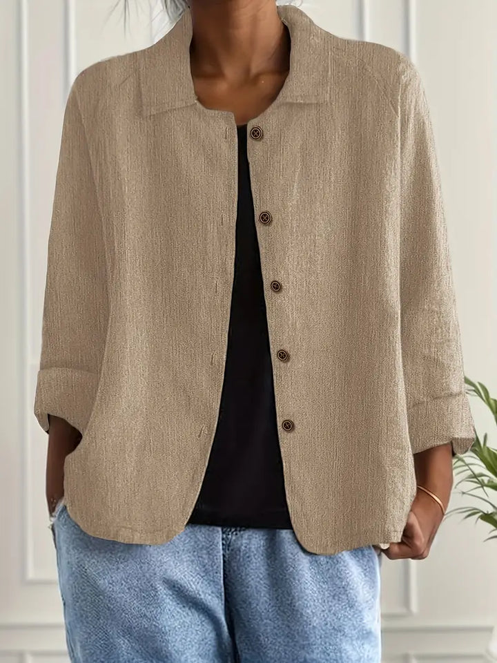 Damen Casual Leichte Jacke Mit Knopfleiste