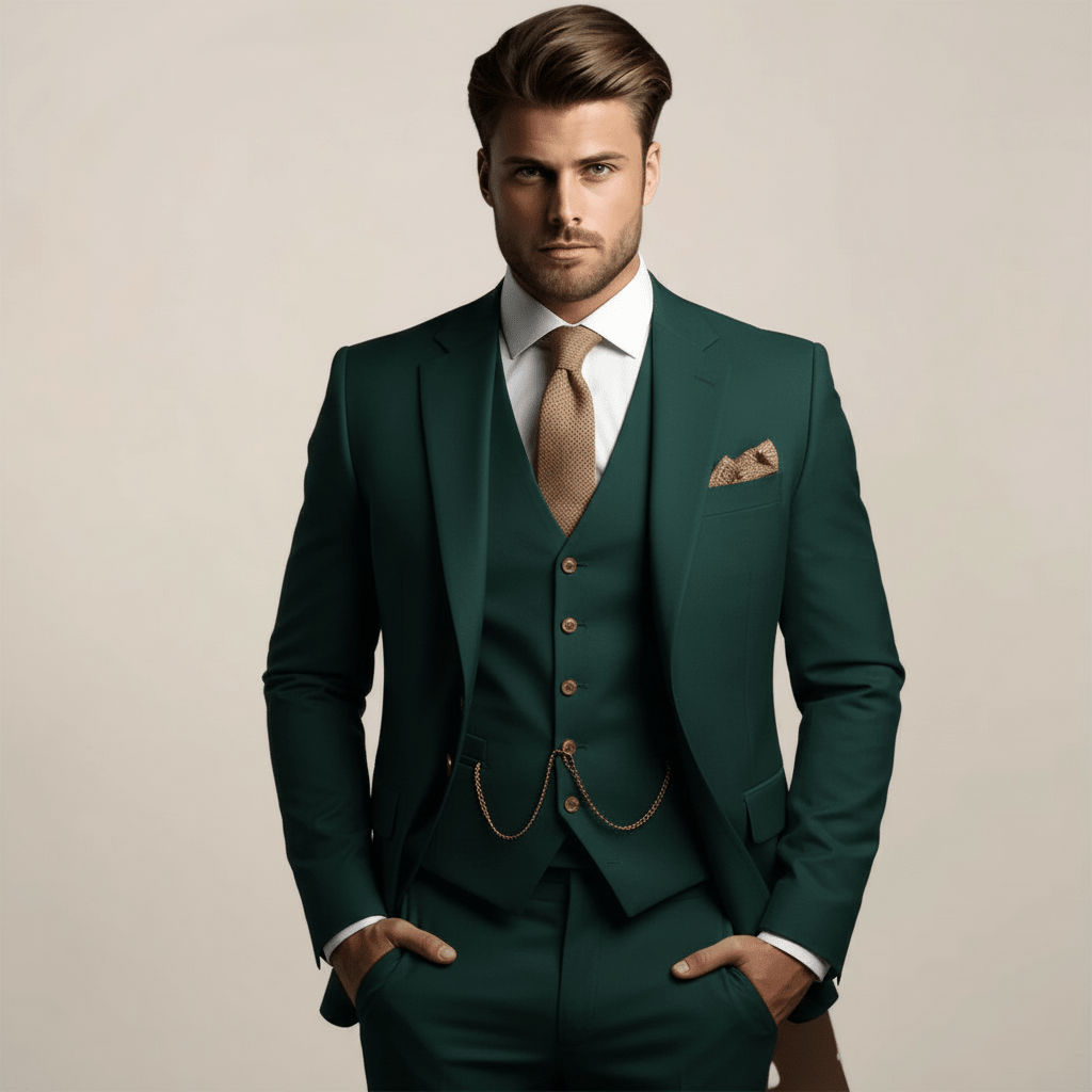 Dreiteiliger Slim Fit Anzug Für Formelle Anlässe