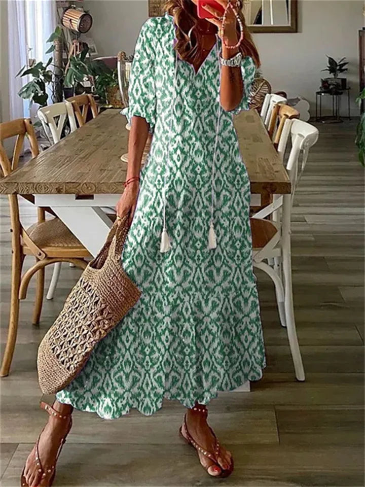 Heidi-Mode – Maxi-Sommerkleid Blumenkleid Chiffon Stufenkleid Strandkleid Boho