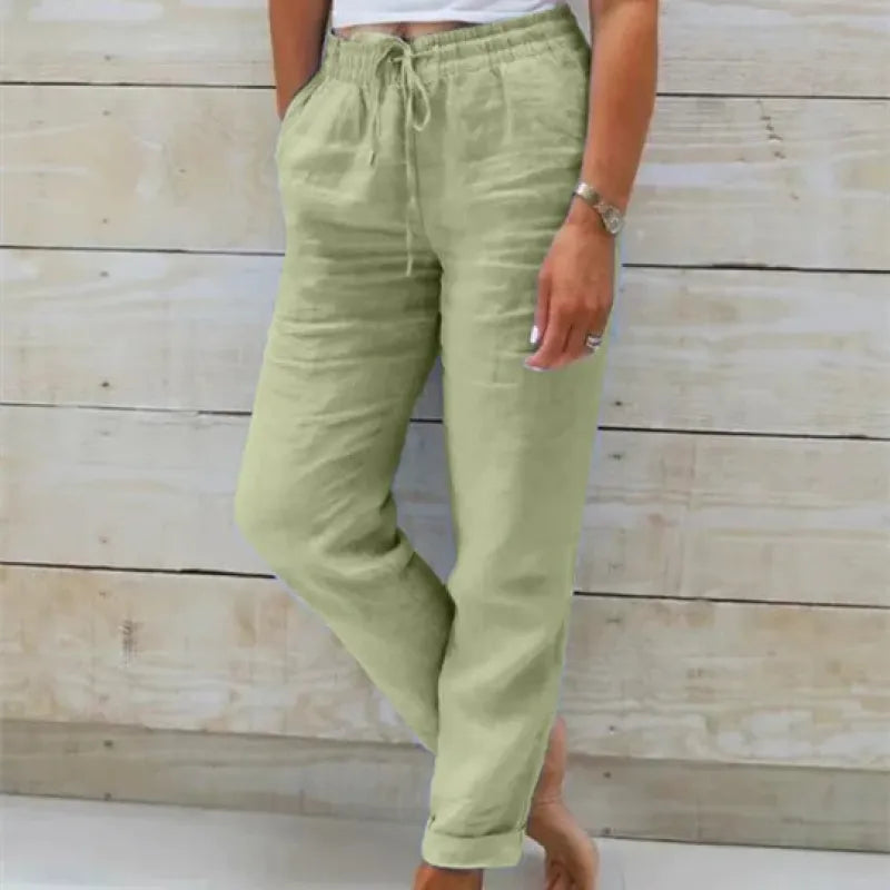 Stilvolle hose für Damen – Leinenhose locker Freizeithose Sommerhose leicht