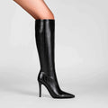 Handgemachte Damen-Stiefel mit Kroko-Prägung und Stiletto-Absatz