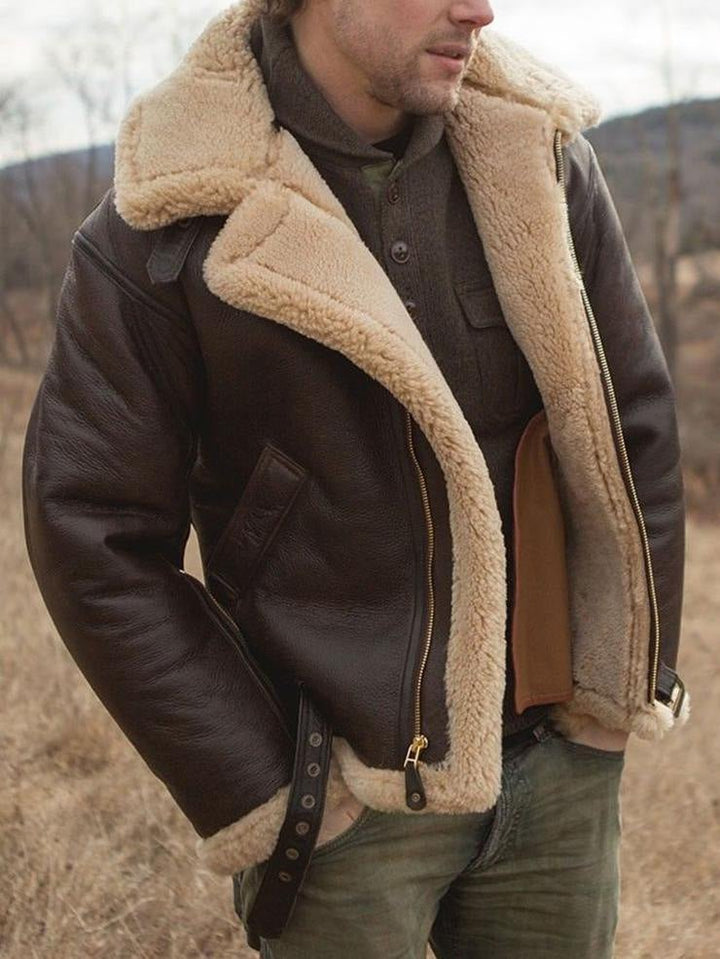 Herren Klassische Fliegerjacke mit Reißverschluss