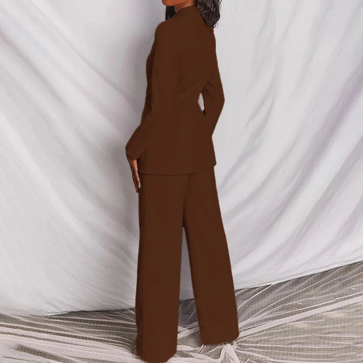 Taillierter Blazer & Weit Geschnittene Hose Anzug-Set
