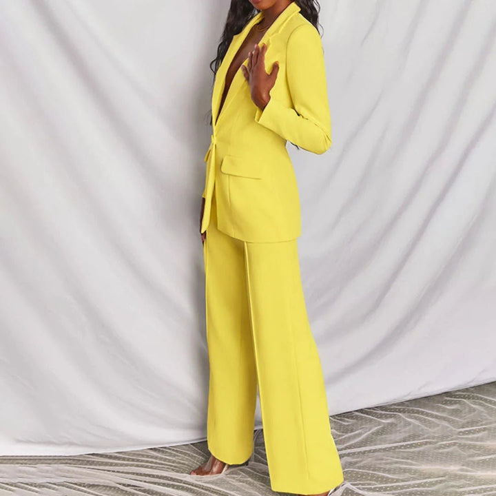 Taillierter Blazer & Weit Geschnittene Hose Anzug-Set