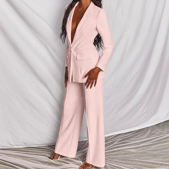 Taillierter Blazer & Weit Geschnittene Hose Anzug-Set