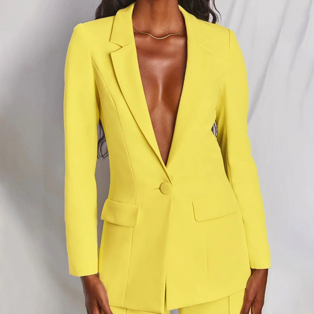 Taillierter Blazer & Weit Geschnittene Hose Anzug-Set