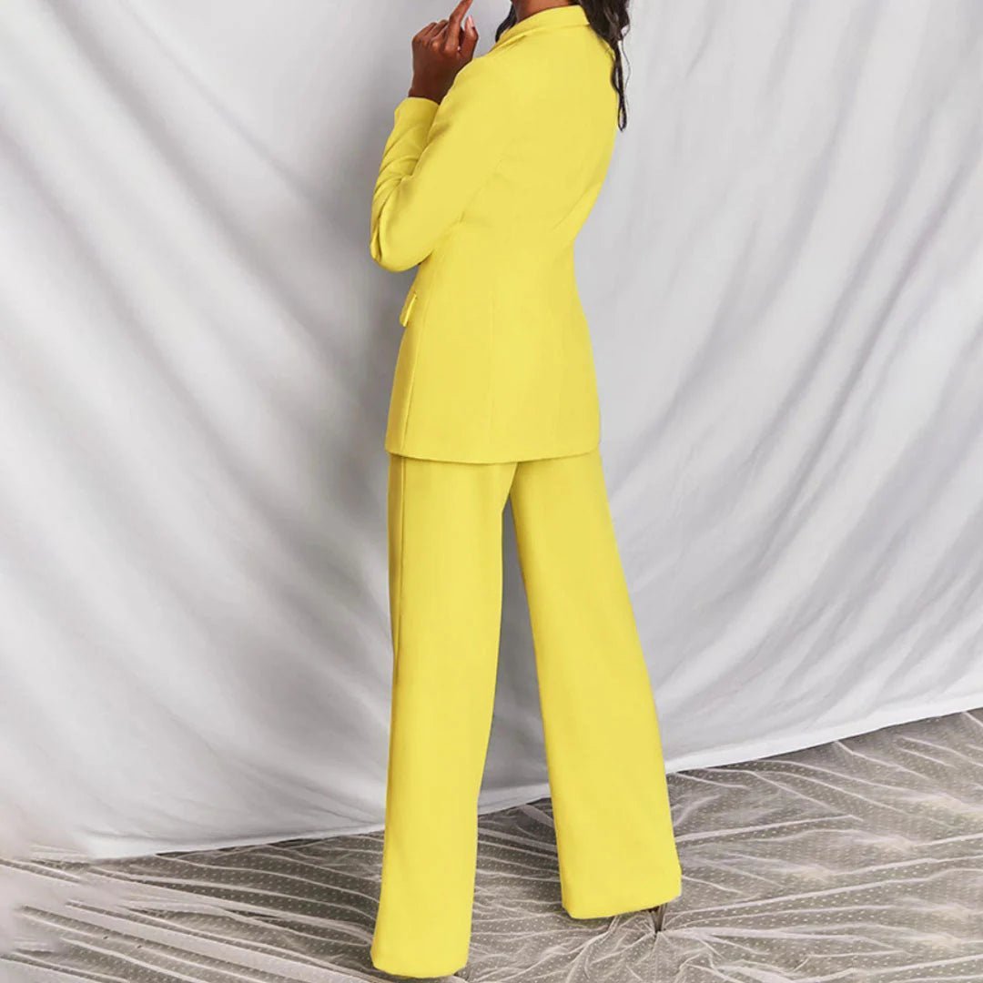 Taillierter Blazer & Weit Geschnittene Hose Anzug-Set