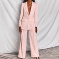 Taillierter Blazer & Weit Geschnittene Hose Anzug-Set