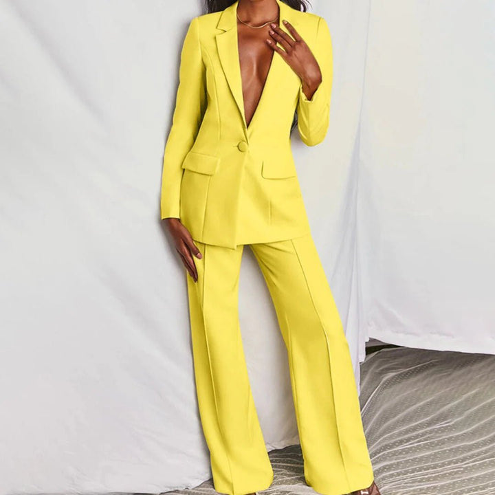 Taillierter Blazer & Weit Geschnittene Hose Anzug-Set