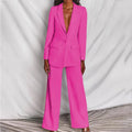 Taillierter Blazer & Weit Geschnittene Hose Anzug-Set