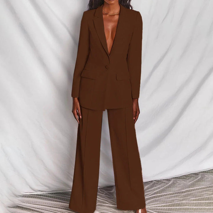 Taillierter Blazer & Weit Geschnittene Hose Anzug-Set