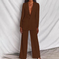 Taillierter Blazer & Weit Geschnittene Hose Anzug-Set