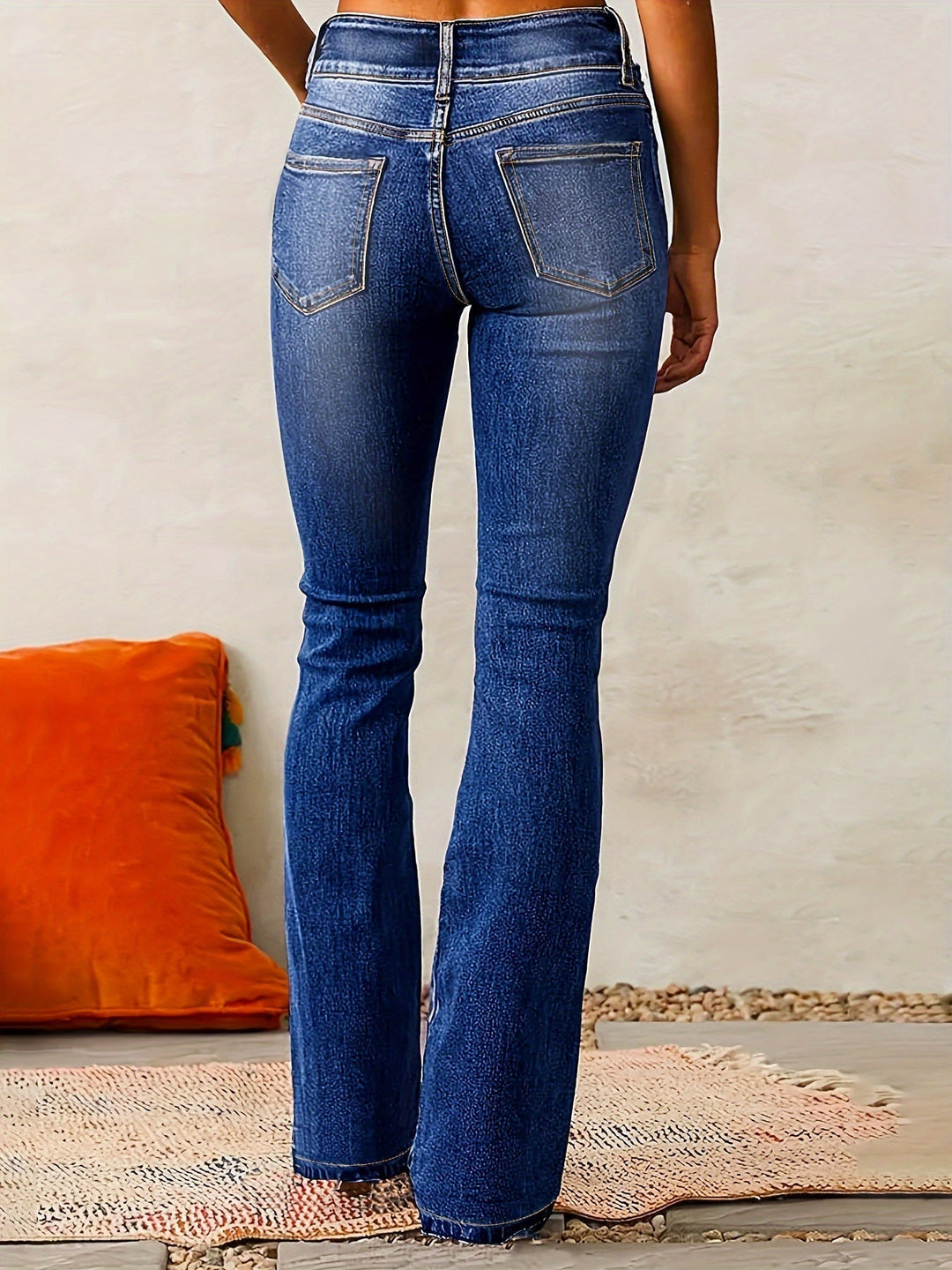 Damen High-Waist Jeans mit weitem Bein