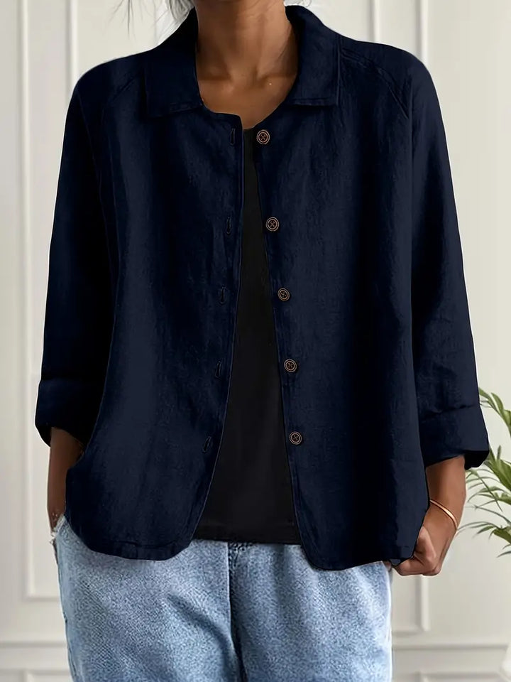 Damen Casual Leichte Jacke Mit Knopfleiste