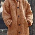 Lange, übergroße Strickjacke mit Kapuze