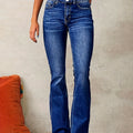 Damen High-Waist Jeans mit weitem Bein