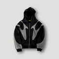 Herren Trendiger Hoodie mit Flammenmuster und Reißverschluss