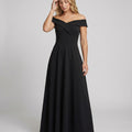 Elegantes Off-Shoulder Langes Catwalk Abendkleid