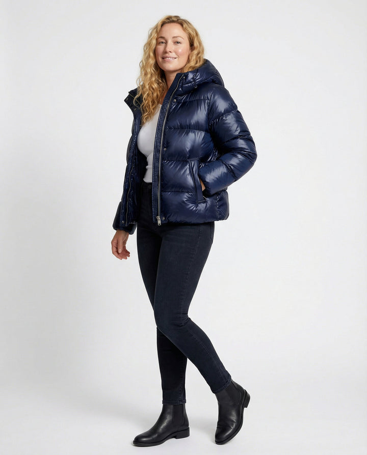 Damen Steppjacke mit Kapuze & Taschen