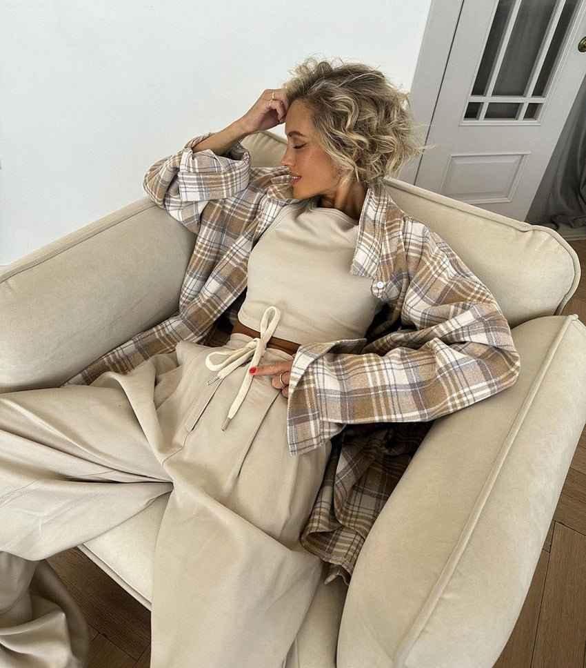 Oversized Flanellhemd im Karo-Look